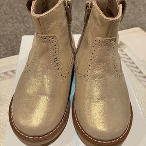 Elephantito Size 9 Gold Leather Ankle Boots